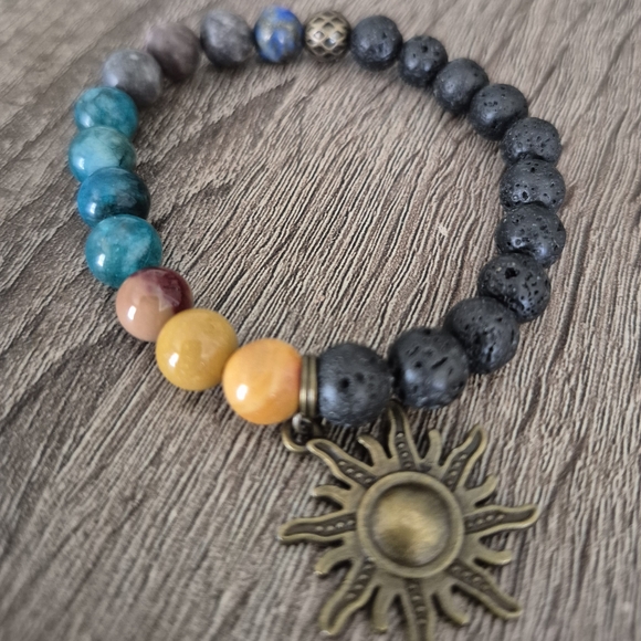 Jewelry - Dark/Sunny Days Black Lava Handmade Braclet!